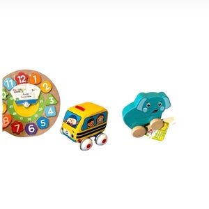 Baby Toy Bundle Melissa & Doug Soft Bus Montessori Wooden Toy Puzzle
